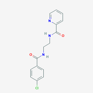 molecular formula C15H14ClN3O2 B294029 N-{2-[(4-chlorobenzoyl)amino]ethyl}-2-pyridinecarboxamide 
