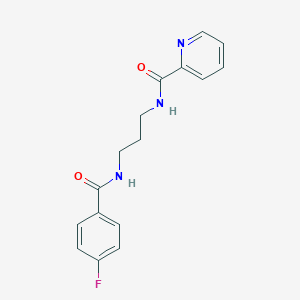 molecular formula C16H16FN3O2 B294030 N-{3-[(4-fluorobenzoyl)amino]propyl}-2-pyridinecarboxamide 