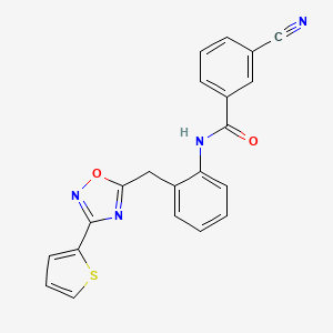 3-Cyano-N-(2-{[3-(thiophen-2-YL)-1,2,4-oxadiazol-5-YL]methyl}phenyl)benzamide