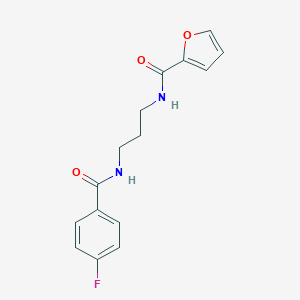molecular formula C15H15FN2O3 B294031 N-{3-[(4-fluorobenzoyl)amino]propyl}-2-furamide 