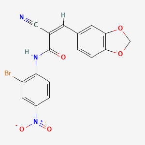 (Z)-3-(1,3-Benzodioxol-5-yl)-N-(2-bromo-4-nitrophenyl)-2-cyanoprop-2-enamide