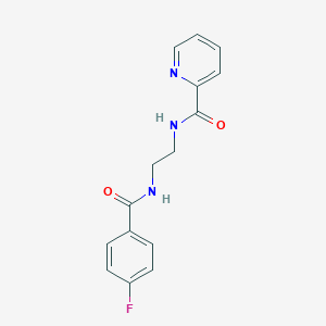 molecular formula C15H14FN3O2 B294032 N-{2-[(4-fluorobenzoyl)amino]ethyl}-2-pyridinecarboxamide 
