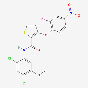 N-(2,4-dichloro-5-methoxyphenyl)-3-(2-fluoro-4-nitrophenoxy)thiophene-2-carboxamide