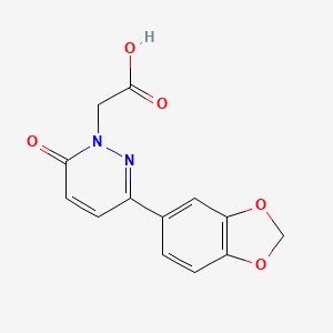 molecular formula C13H10N2O5 B2940325 2-(3-(benzo[d][1,3]dioxol-5-yl)-6-oxopyridazin-1(6H)-yl)acetic acid CAS No. 1286722-42-6