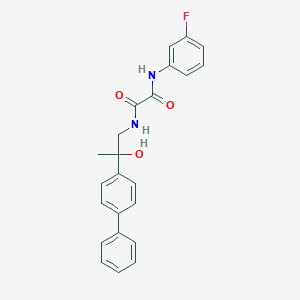 molecular formula C23H21FN2O3 B2940330 N1-(2-([1,1'-biphenyl]-4-yl)-2-hydroxypropyl)-N2-(3-fluorophenyl)oxalamide CAS No. 1396675-02-7