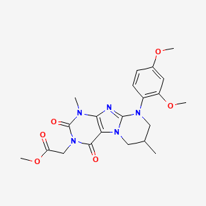 methyl 2-(9-(2,4-dimethoxyphenyl)-1,7-dimethyl-2,4-dioxo-1,2,6,7,8,9-hexahydropyrimido[2,1-f]purin-3(4H)-yl)acetate