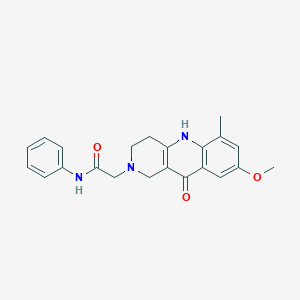 molecular formula C22H23N3O3 B2940339 2-(8-methoxy-6-methyl-10-oxo-3,4,5,10-tetrahydrobenzo[b][1,6]naphthyridin-2(1H)-yl)-N-phenylacetamide CAS No. 1326910-06-8