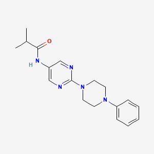 molecular formula C18H23N5O B2940343 N-(2-(4-phenylpiperazin-1-yl)pyrimidin-5-yl)isobutyramide CAS No. 1396852-74-6