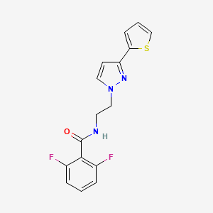 molecular formula C16H13F2N3OS B2940348 2,6-二氟-N-(2-(3-(噻吩-2-基)-1H-吡唑-1-基)乙基)苯甲酰胺 CAS No. 1448037-68-0