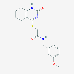 molecular formula C18H21N3O3S B2940413 N-(3-甲氧基苄基)-2-((2-氧代-1,2,5,6,7,8-六氢喹唑啉-4-基)硫代)乙酰胺 CAS No. 946372-15-2