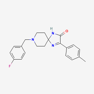 molecular formula C21H22FN3O B2940414 8-(4-Fluorobenzyl)-3-(p-tolyl)-1,4,8-triazaspiro[4.5]dec-3-en-2-one CAS No. 1184967-58-5
