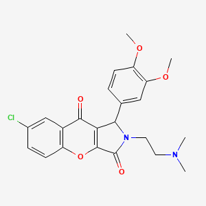 molecular formula C23H23ClN2O5 B2940416 7-氯-1-(3,4-二甲氧基苯基)-2-(2-(二甲氨基)乙基)-1,2-二氢色烯并[2,3-c]吡咯-3,9-二酮 CAS No. 631891-62-8