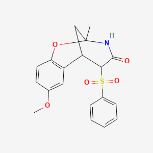 12-(Benzenesulfonyl)-4-methoxy-9-methyl-8-oxa-10-azatricyclo[7.3.1.0^{2,7}]trideca-2,4,6-trien-11-one