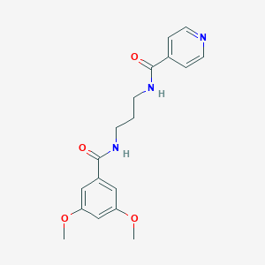 molecular formula C18H21N3O4 B294042 N-{3-[(3,5-dimethoxybenzoyl)amino]propyl}isonicotinamide 