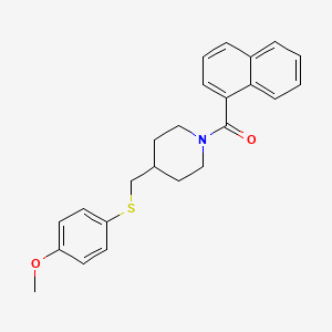 molecular formula C24H25NO2S B2940425 (4-(((4-Methoxyphenyl)thio)methyl)piperidin-1-yl)(naphthalen-1-yl)methanone CAS No. 1421469-39-7