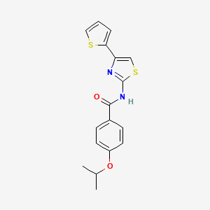 molecular formula C17H16N2O2S2 B2940429 4-isopropoxy-N-(4-(thiophen-2-yl)thiazol-2-yl)benzamide CAS No. 476325-19-6