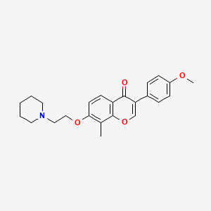 molecular formula C24H27NO4 B2940440 3-(4-methoxyphenyl)-8-methyl-7-(2-(piperidin-1-yl)ethoxy)-4H-chromen-4-one CAS No. 903184-69-0