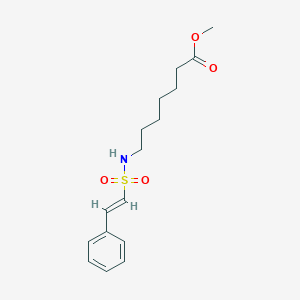 molecular formula C16H23NO4S B2940448 methyl 7-[[(E)-2-phenylethenyl]sulfonylamino]heptanoate CAS No. 1110863-38-1