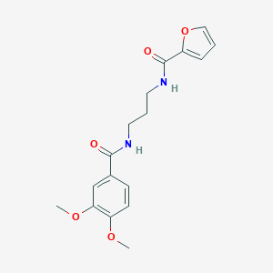 molecular formula C17H20N2O5 B294045 N-(3-{[(3,4-dimethoxyphenyl)carbonyl]amino}propyl)furan-2-carboxamide 