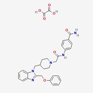 molecular formula C31H33N5O7 B2940460 4-(2-(4-((2-(phenoxymethyl)-1H-benzo[d]imidazol-1-yl)methyl)piperidin-1-yl)acetamido)benzamide oxalate CAS No. 1351590-99-2