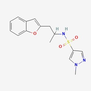 molecular formula C15H17N3O3S B2940469 N-(1-(苯并呋喃-2-基)丙烷-2-基)-1-甲基-1H-吡唑-4-磺酰胺 CAS No. 2034381-00-3