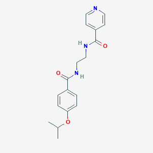 molecular formula C18H21N3O3 B294048 N-{2-[(4-isopropoxybenzoyl)amino]ethyl}isonicotinamide 