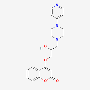 molecular formula C21H23N3O4 B2940483 4-(2-hydroxy-3-(4-(pyridin-4-yl)piperazin-1-yl)propoxy)-2H-chromen-2-one CAS No. 2034604-68-5