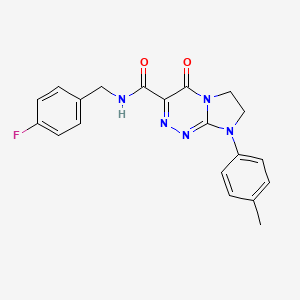 molecular formula C20H18FN5O2 B2940487 N-(4-fluorobenzyl)-4-oxo-8-(p-tolyl)-4,6,7,8-tetrahydroimidazo[2,1-c][1,2,4]triazine-3-carboxamide CAS No. 946229-77-2