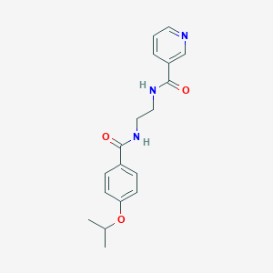 molecular formula C18H21N3O3 B294049 N-{2-[(4-isopropoxybenzoyl)amino]ethyl}nicotinamide 