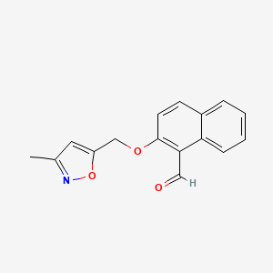 molecular formula C16H13NO3 B2940493 2-[(3-Methyl-1,2-oxazol-5-yl)methoxy]naphthalene-1-carbaldehyde CAS No. 1153188-35-2