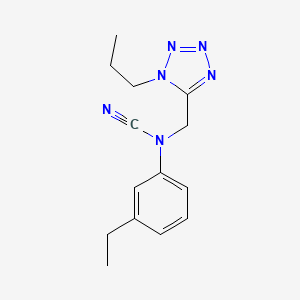 molecular formula C14H18N6 B2940494 N-cyano-3-ethyl-N-[(1-propyl-1H-1,2,3,4-tetrazol-5-yl)methyl]aniline CAS No. 1423184-32-0