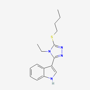 molecular formula C16H20N4S B2940506 3-(5-(butylthio)-4-ethyl-4H-1,2,4-triazol-3-yl)-1H-indole CAS No. 852143-50-1