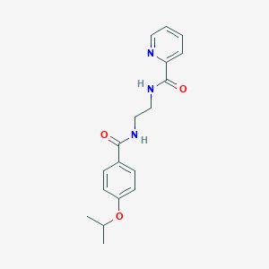 molecular formula C18H21N3O3 B294051 N-{2-[(4-isopropoxybenzoyl)amino]ethyl}-2-pyridinecarboxamide 
