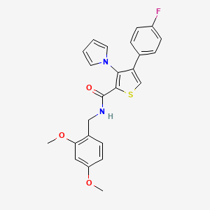 molecular formula C24H21FN2O3S B2940511 N-(2,4-二甲氧基苄基)-4-(4-氟苯基)-3-(1H-吡咯-1-基)噻吩-2-甲酰胺 CAS No. 1207016-57-6