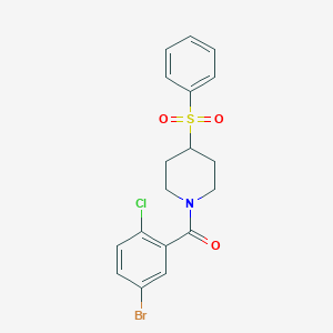 molecular formula C18H17BrClNO3S B2940516 (5-Bromo-2-chlorophenyl)(4-(phenylsulfonyl)piperidin-1-yl)methanone CAS No. 1797016-18-2