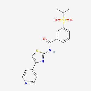 molecular formula C18H17N3O3S2 B2940517 3-(异丙基磺酰基)-N-(4-(吡啶-4-基)噻唑-2-基)苯甲酰胺 CAS No. 941972-88-9