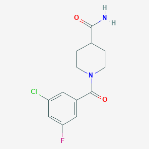 molecular formula C13H14ClFN2O2 B2940534 1-(3-Chloro-5-fluorobenzoyl)piperidine-4-carboxamide CAS No. 2325900-58-9