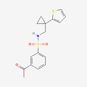 3-acetyl-N-((1-(thiophen-2-yl)cyclopropyl)methyl)benzenesulfonamide