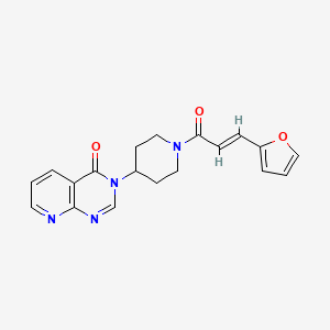 molecular formula C19H18N4O3 B2940539 (E)-3-(1-(3-(呋喃-2-基)丙烯酰)哌啶-4-基)吡啶并[2,3-d]嘧啶-4(3H)-酮 CAS No. 2035018-76-7