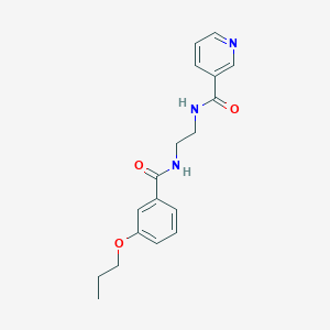 molecular formula C18H21N3O3 B294054 N-{2-[(3-propoxybenzoyl)amino]ethyl}nicotinamide 