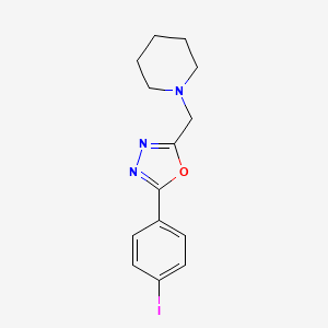 molecular formula C14H16IN3O B2940540 1-{[5-(4-碘苯基)-1,3,4-恶二唑-2-基]甲基}哌啶 CAS No. 623907-49-3