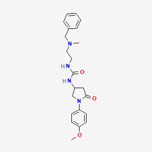 molecular formula C22H28N4O3 B2940542 1-(2-(Benzyl(methyl)amino)ethyl)-3-(1-(4-methoxyphenyl)-5-oxopyrrolidin-3-yl)urea CAS No. 894033-78-4