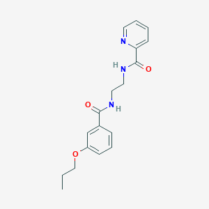 molecular formula C18H21N3O3 B294055 N-{2-[(3-propoxybenzoyl)amino]ethyl}-2-pyridinecarboxamide 