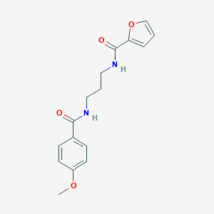 molecular formula C16H18N2O4 B294056 N-{3-[(4-methoxybenzoyl)amino]propyl}-2-furamide 