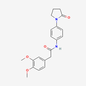 molecular formula C20H22N2O4 B2940561 2-(3,4-dimethoxyphenyl)-N-(4-(2-oxopyrrolidin-1-yl)phenyl)acetamide CAS No. 941992-72-9