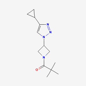 molecular formula C13H20N4O B2940571 1-(3-(4-环丙基-1H-1,2,3-三唑-1-基)氮杂环丁-1-基)-2,2-二甲基丙烷-1-酮 CAS No. 2097899-32-4