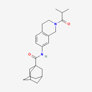 molecular formula C24H32N2O2 B2940572 (3r,5r,7r)-N-(2-异丁酰基-1,2,3,4-四氢异喹啉-7-基)金刚烷-1-甲酰胺 CAS No. 955663-51-1