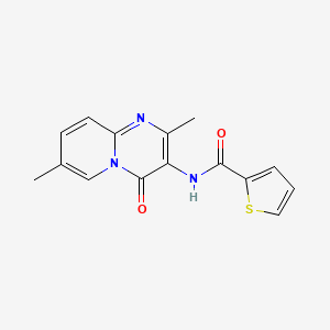molecular formula C15H13N3O2S B2940579 N-(2,7-二甲基-4-氧代-4H-吡啶并[1,2-a]嘧啶-3-基)噻吩-2-甲酰胺 CAS No. 942001-48-1