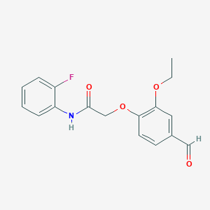 molecular formula C17H16FNO4 B2940586 2-(2-乙氧基-4-甲酰基苯氧基)-N-(2-氟苯基)乙酰胺 CAS No. 553639-06-8
