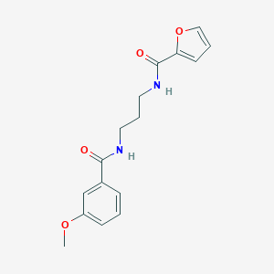 molecular formula C16H18N2O4 B294059 N-(3-{[(3-methoxyphenyl)carbonyl]amino}propyl)furan-2-carboxamide 
